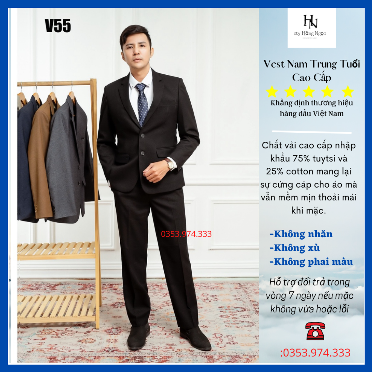 bộ Vest trung niên,Vest nam trung niên 2 khuy cao cấp chất liệu nhập khẩu ẤN ĐỘ