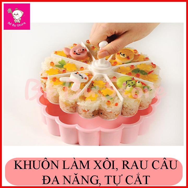 Khuôn đa năng 8 ngăn hình trái tim ép xôi, làm rau câu, khuôn xôi tự cắt, chất liệu nhựa PP, an toàn cho sức khỏe, đẹp mắt, tiện dụng, dễ sử dụng, siêu rẻ