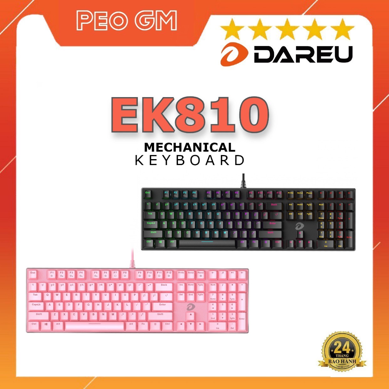 Bàn phím cơ gaming dareu ek810 - black