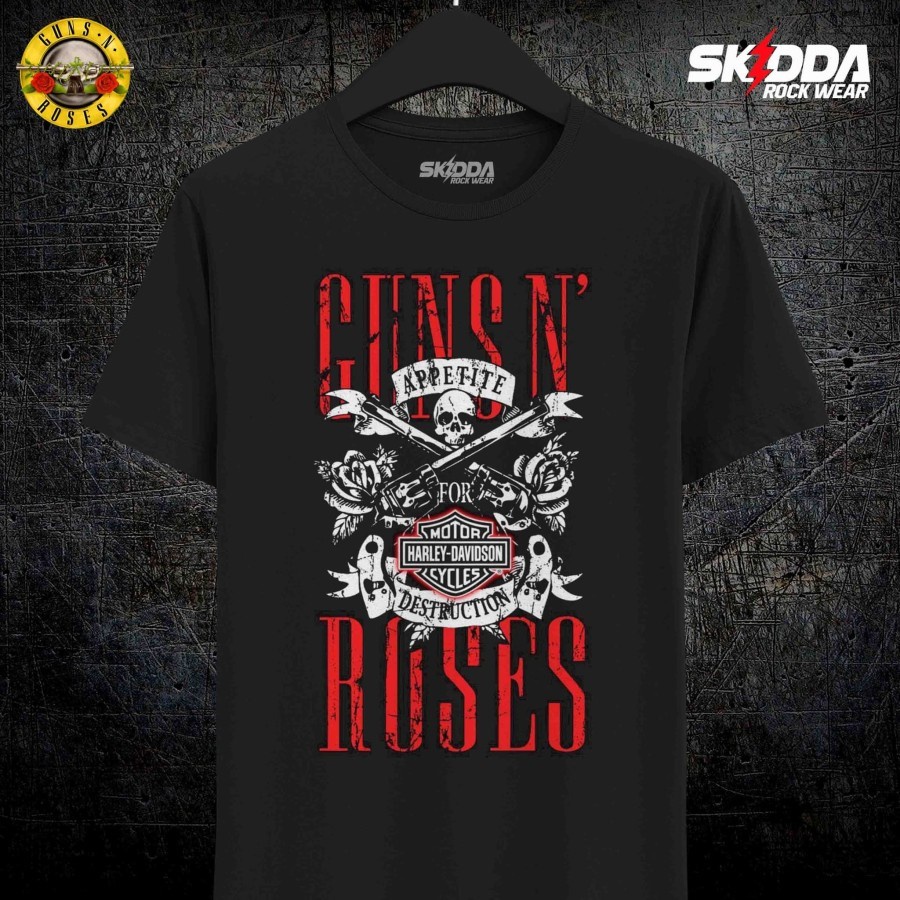 Harley davidson áo thun đen in hình ban nhạc rock davidson 06 cá tính