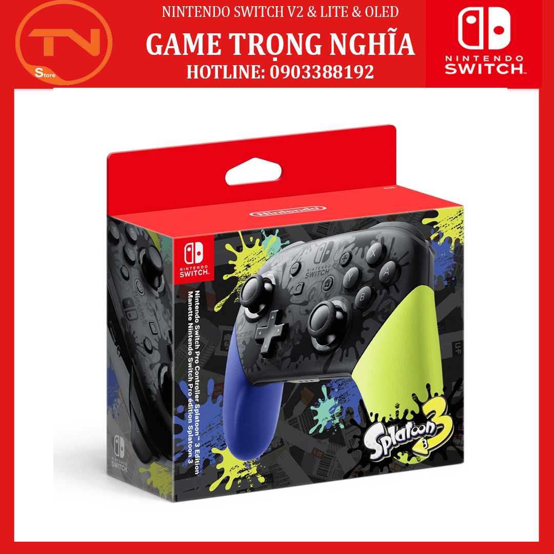 Tay cầm Nintendo Switch Pro Splatoon 3 Special Edition - Tay mới 100% bảo hành 3 tháng