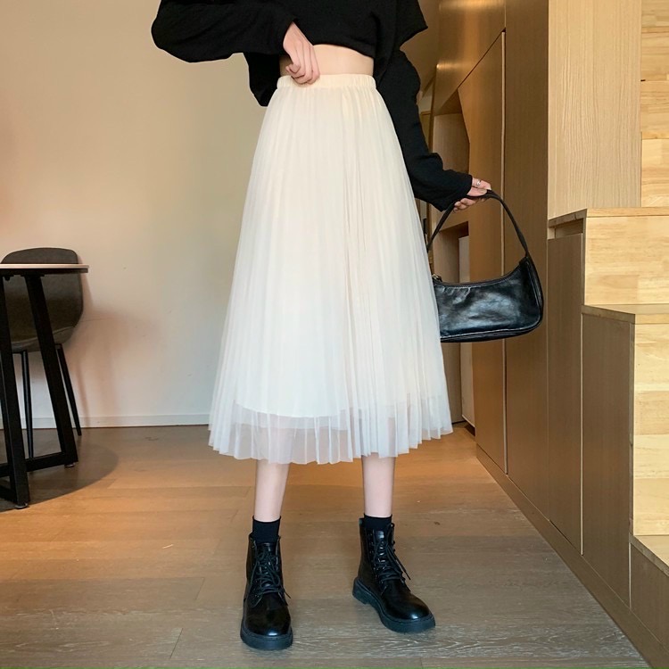 [HCM]Váy lưới dập ly chất lưới phong cách Hàn Quốc mặc siêu xinh siêu dễ thương nha JIM ơi - UT12K6