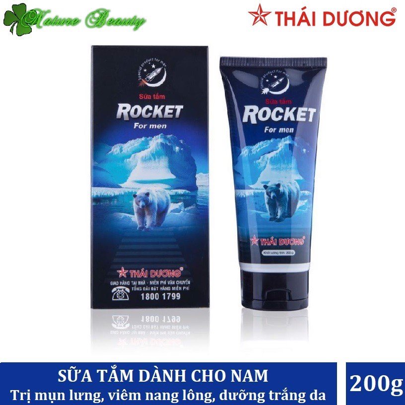 [HCM]Sữa tắm giảm mụn lưng viêm nang lông dành cho nam Rocket 200g
