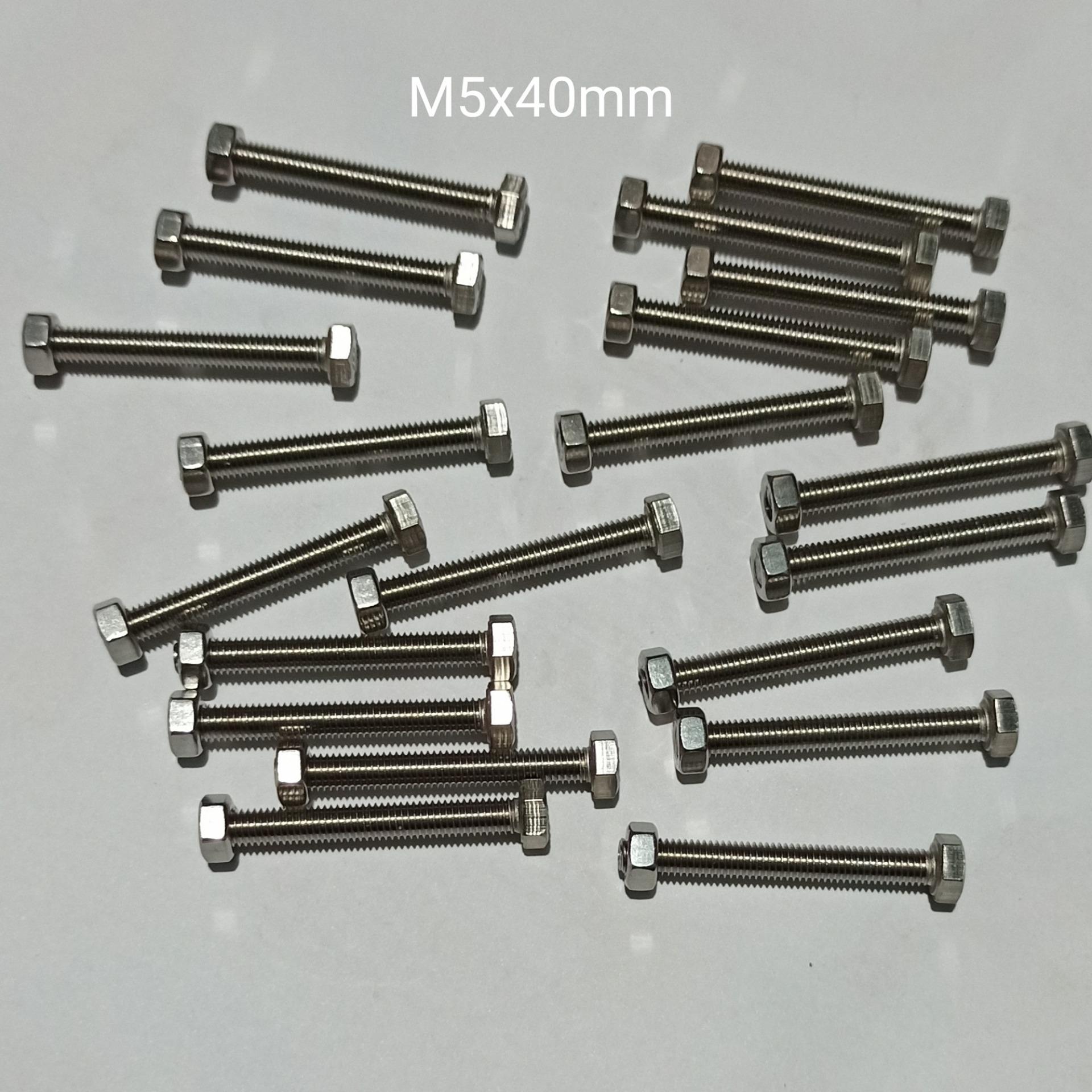 M5x40mm INOX 304 COMBO Bộ 20Bu Long Con Tán M5 (5mm), 5 Li 4 Phân chống gĩ
