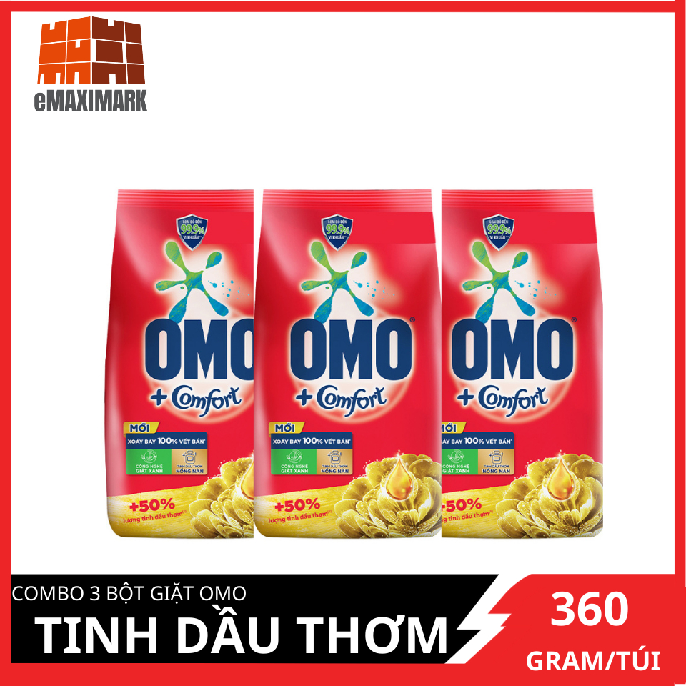 Combo 3 Bột giặt OMO Tinh dầu thơm 360g