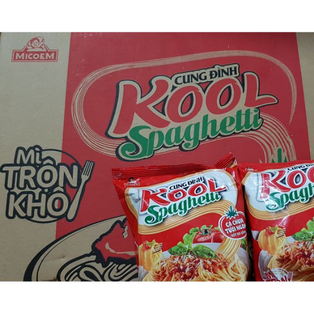 Thùng mì trộn khô cung đình kool spaghetti 30 gói 105g
