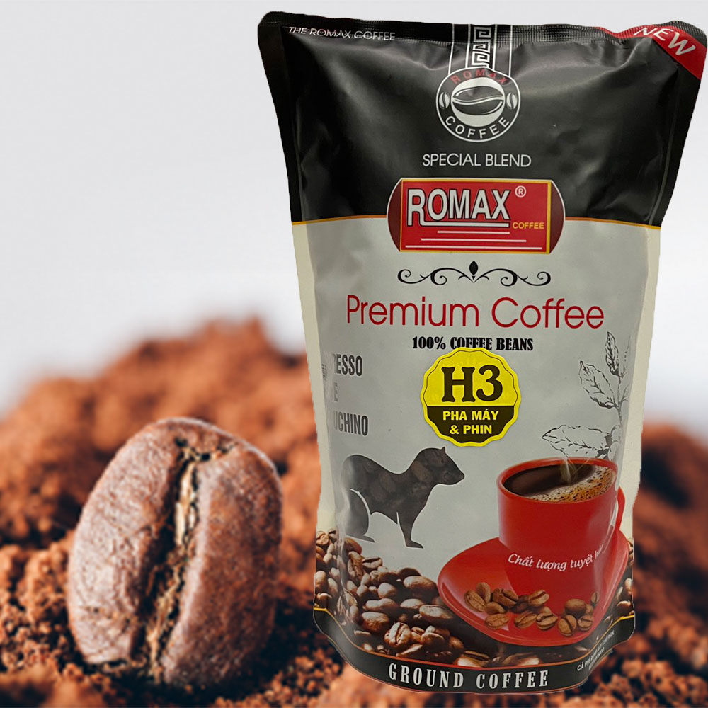 Cà phê hạt rang mộc romax h3 arabica robusta - romax coffee