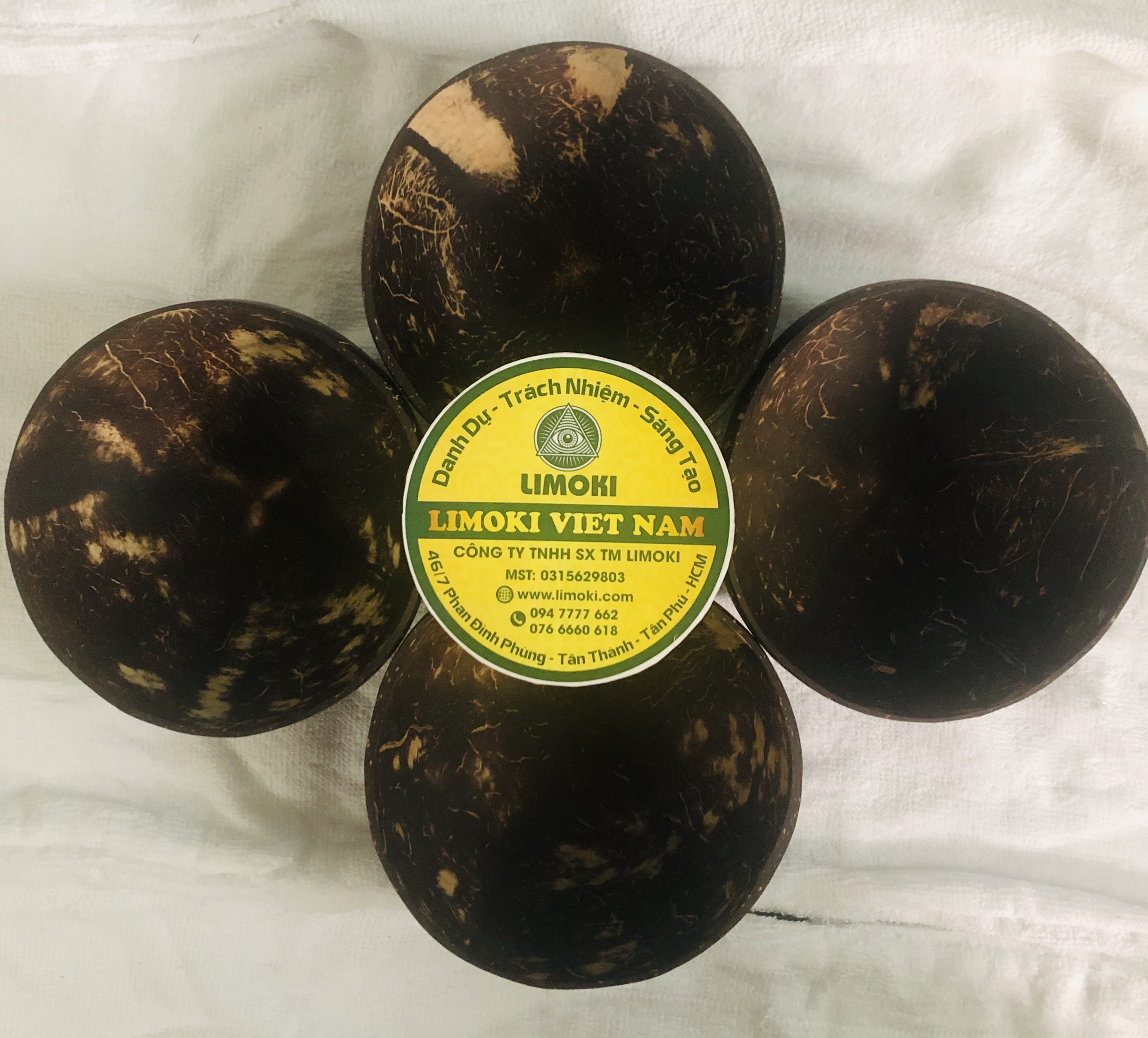 [HCM]Combo 4 Chén Gáo Dừa Có Đế 7-11cm