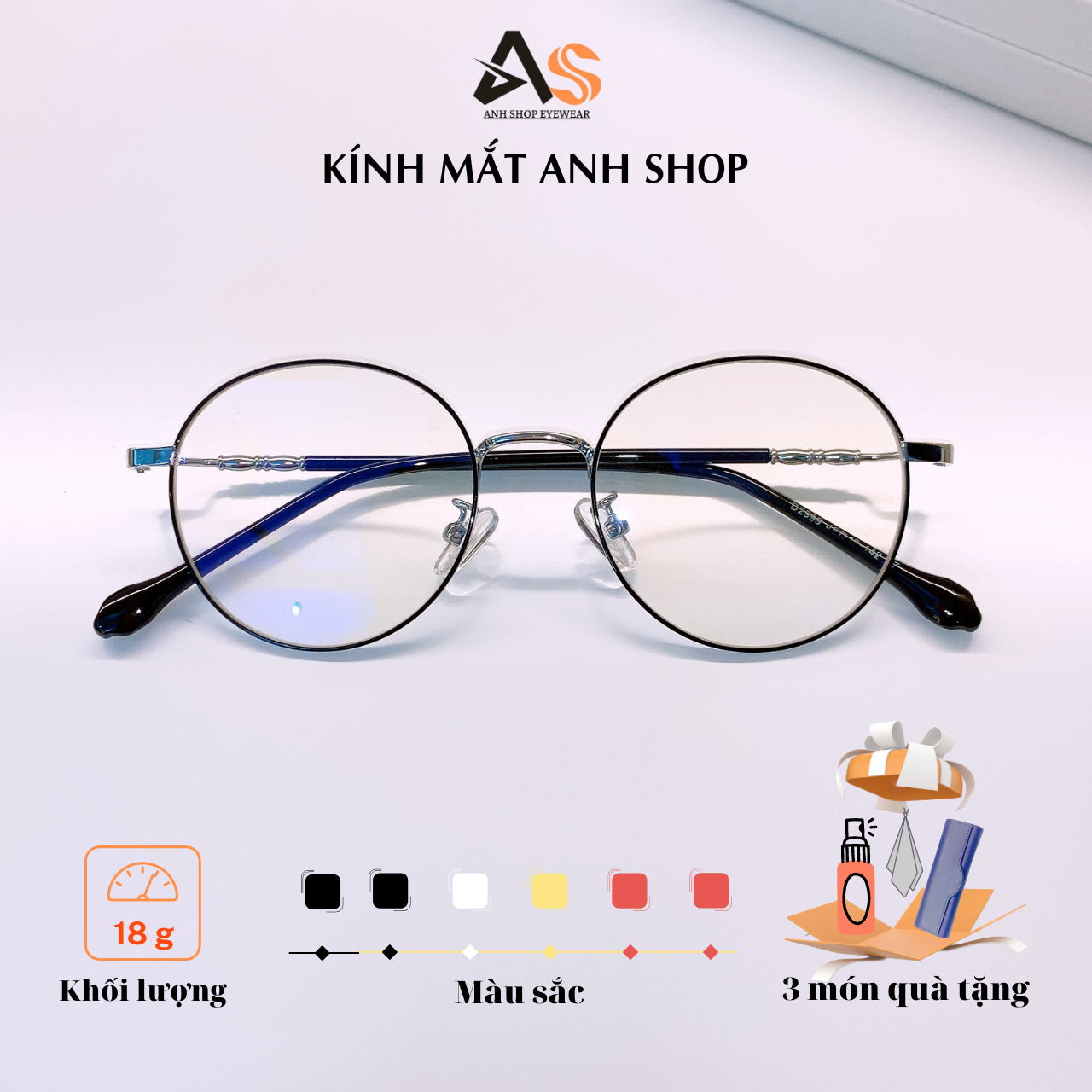 HOÀN TIỀN 15% - Kính tròn nobita phù hợp mặt nhỏ thời trang 2999 Anh Shop tặng nước lau kính nhận cắt mắt cận viễn loạn
