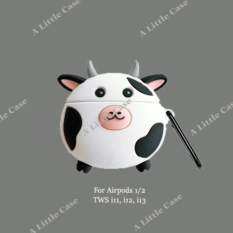 Ốp tai nghe airpods 1/2 Bò sữa siêu dễ thương