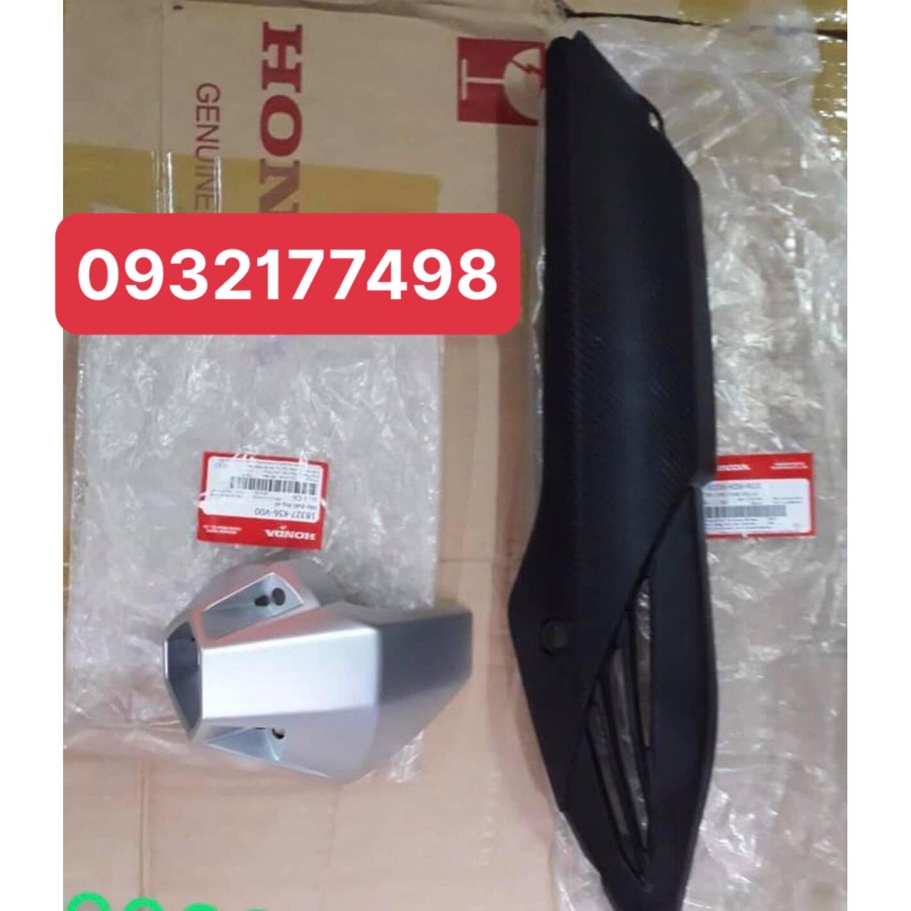 Ốp pô đen và chụp đuôi pô winner v1 zin chính hãng honda