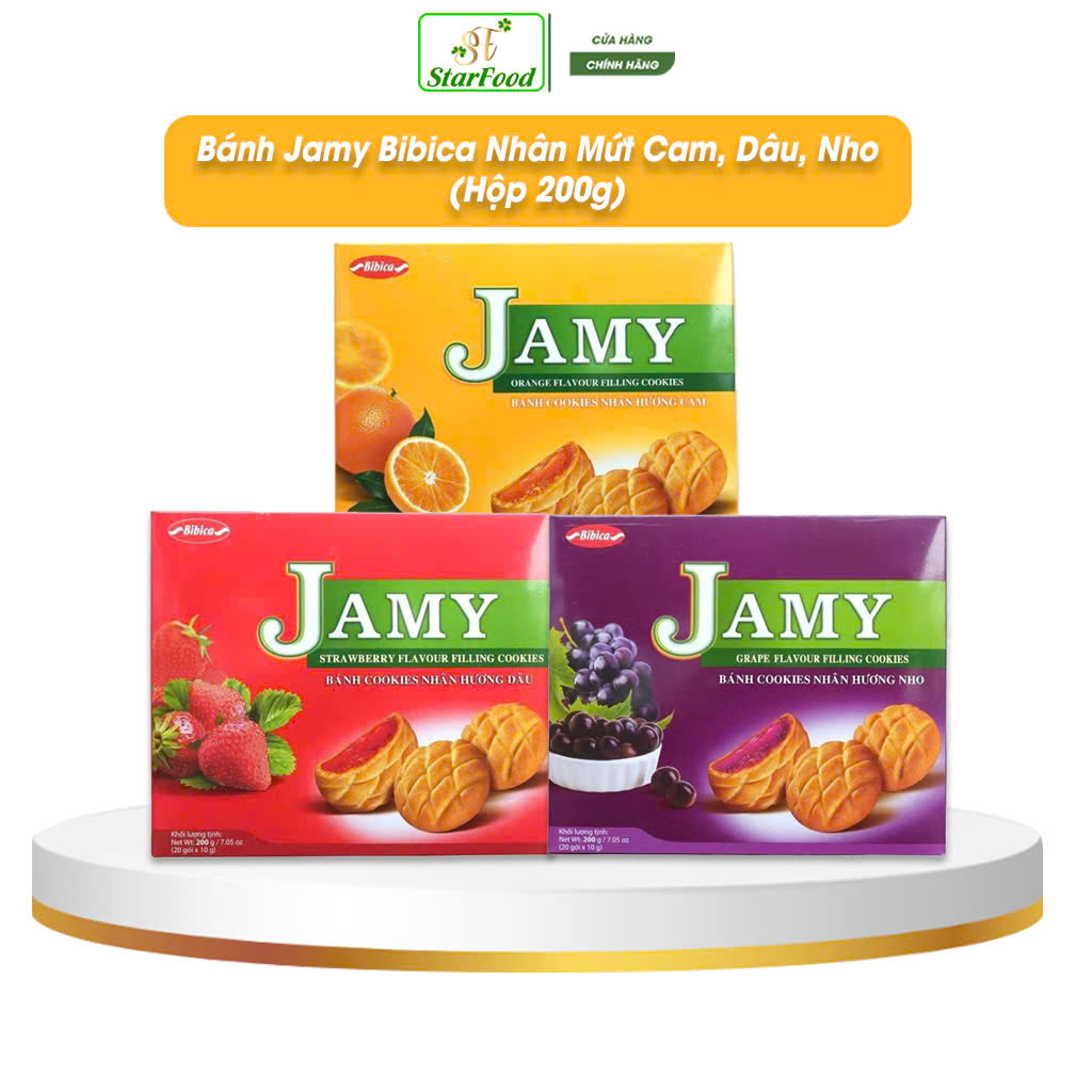 Bánh Jamy Nhân Mứt Cam, Dâu, Nho Bibica 200g