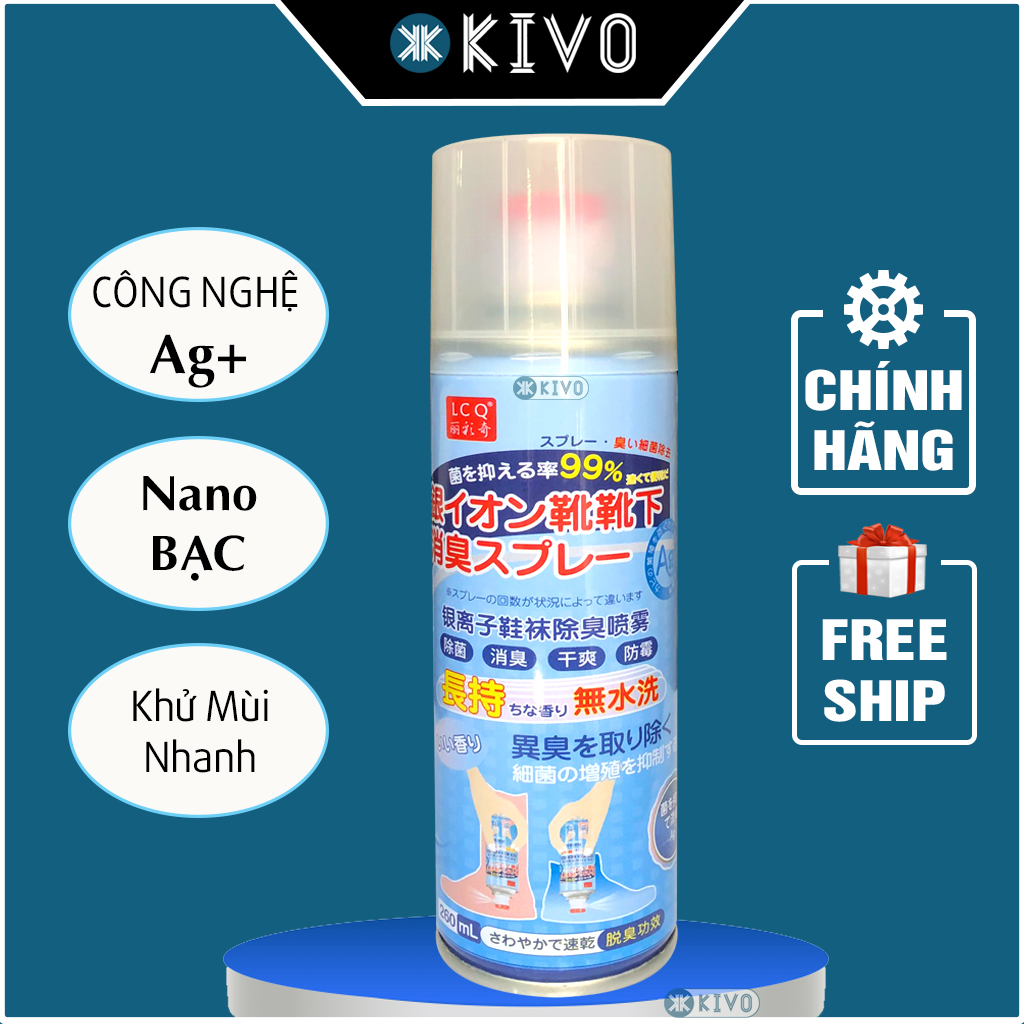 Xịt Khử Mùi Giày Hôi Chân Cộng Nghệ Ag+ Nano Bạc