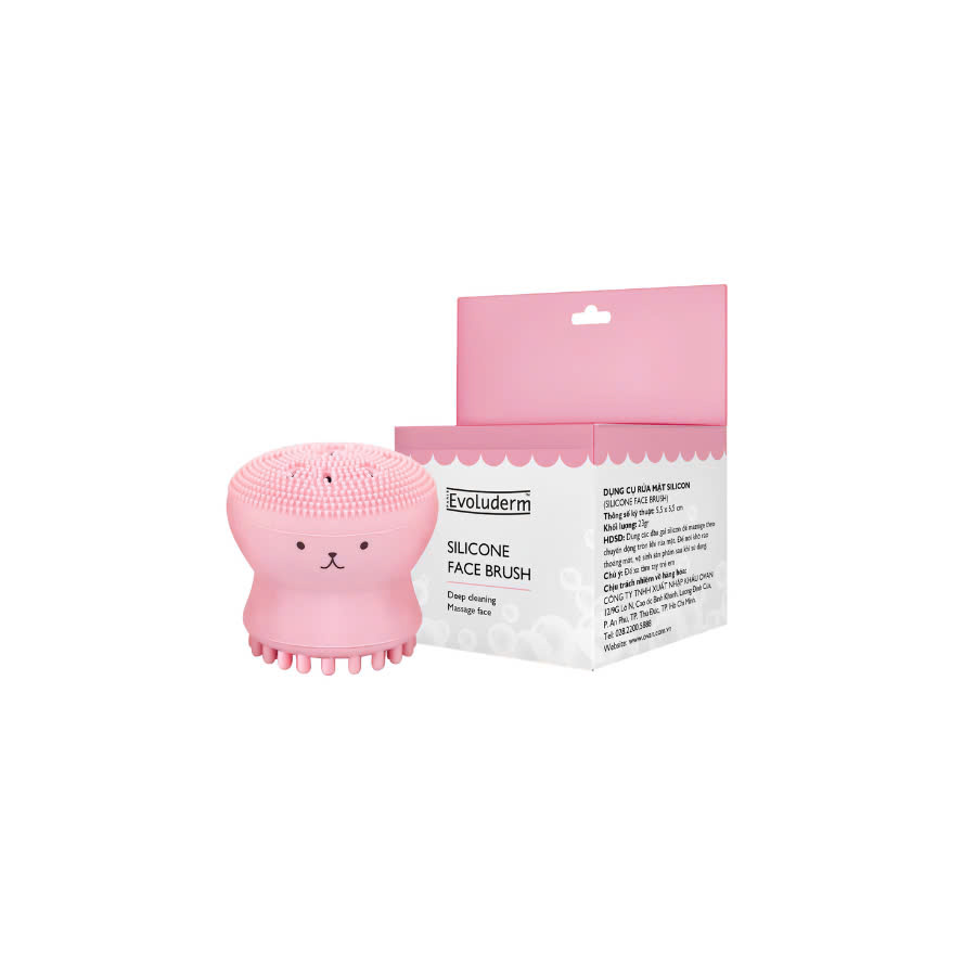 Cọ rửa mặt Evoluderm tạo bọt, massage lỗ chân lông, tẩy tế bào chết cho da mềm mịn chất liệu silicon
