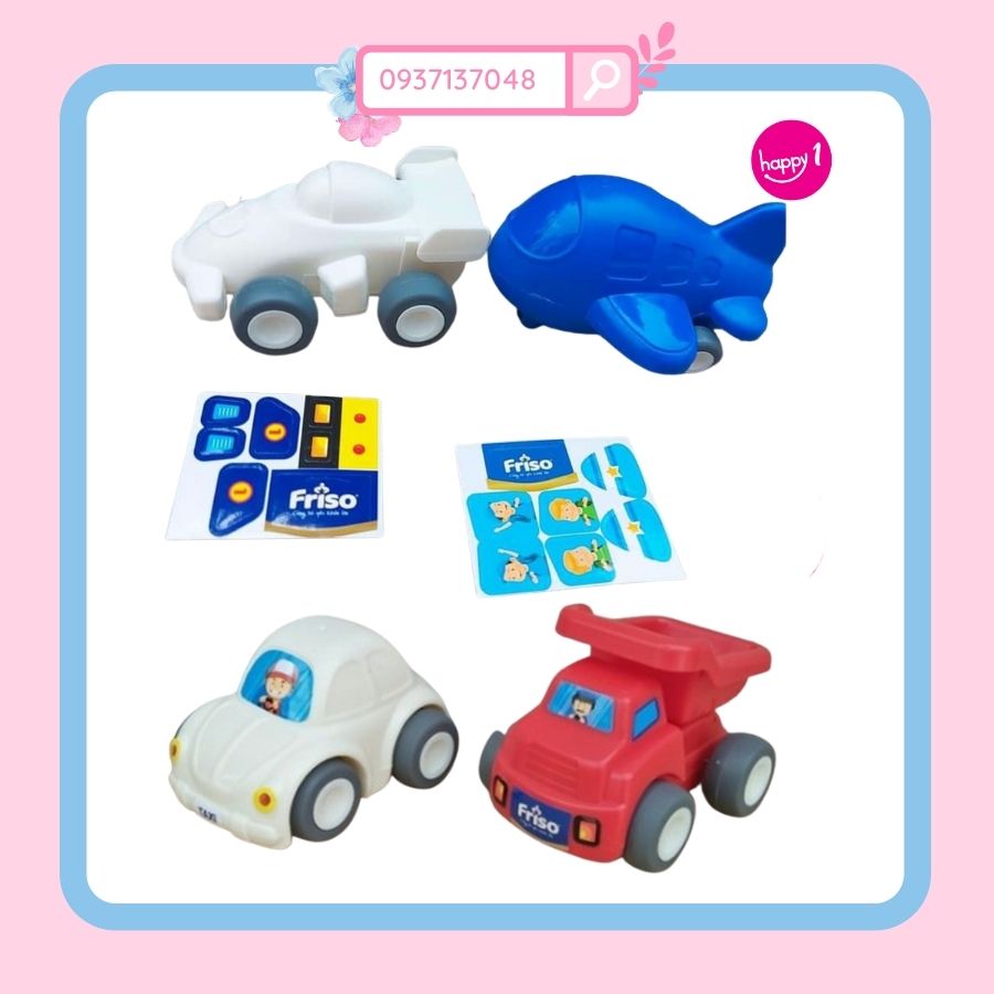 Combo 4 xe và máy bay cho bé Hàng Khuyến mãi sữa Friso
