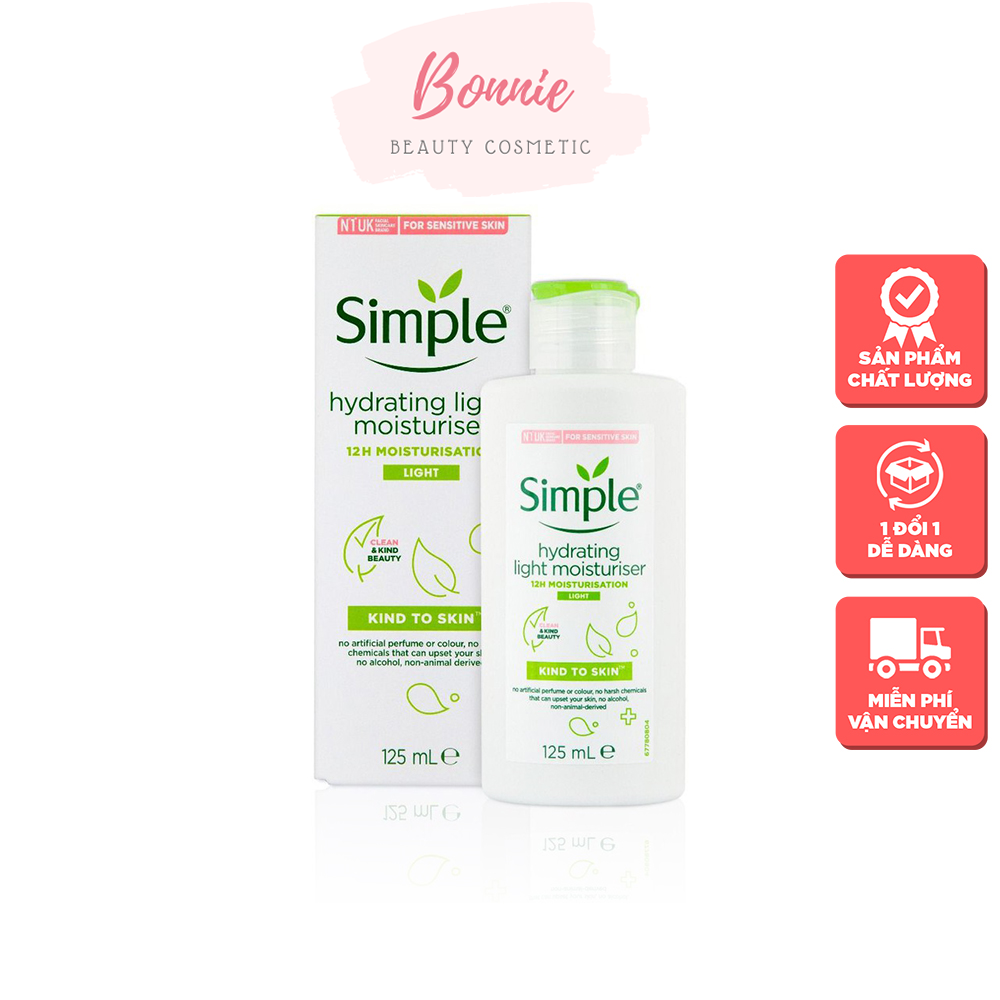 Giảm 5% đơn 129K cap 15K[HCM]Kem dưỡng da simple kind to skin hydrating light moisturiser