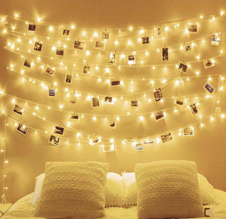 [HCM]20 KẸP ẢNH GỖ THÔNG+DÂY ĐÈN LED XÀI ĐIỆN DÀI 8M 50 BÓNG ĐÈN FAIRY LIGHT KẸP ẢNH NGHỆ THUẬT TRANG TRÍ SIÊU XINH