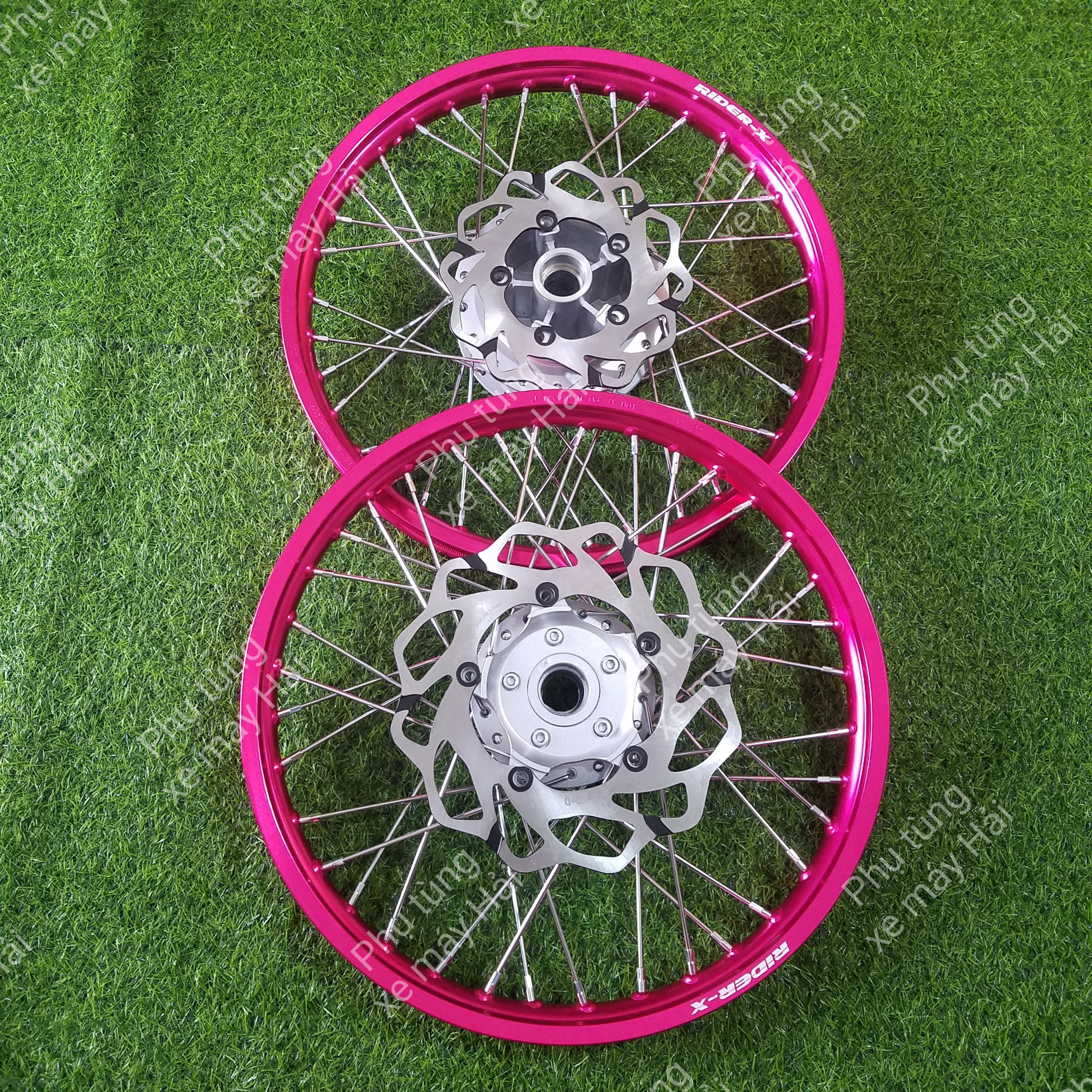 Bánh căm EXCITER 150 Niềng nhôm thái hồng đùm Bạc căm mạ CROM FULL đĩa trước sau lắp như ZIN không cần chế HTH01 MSP 2120