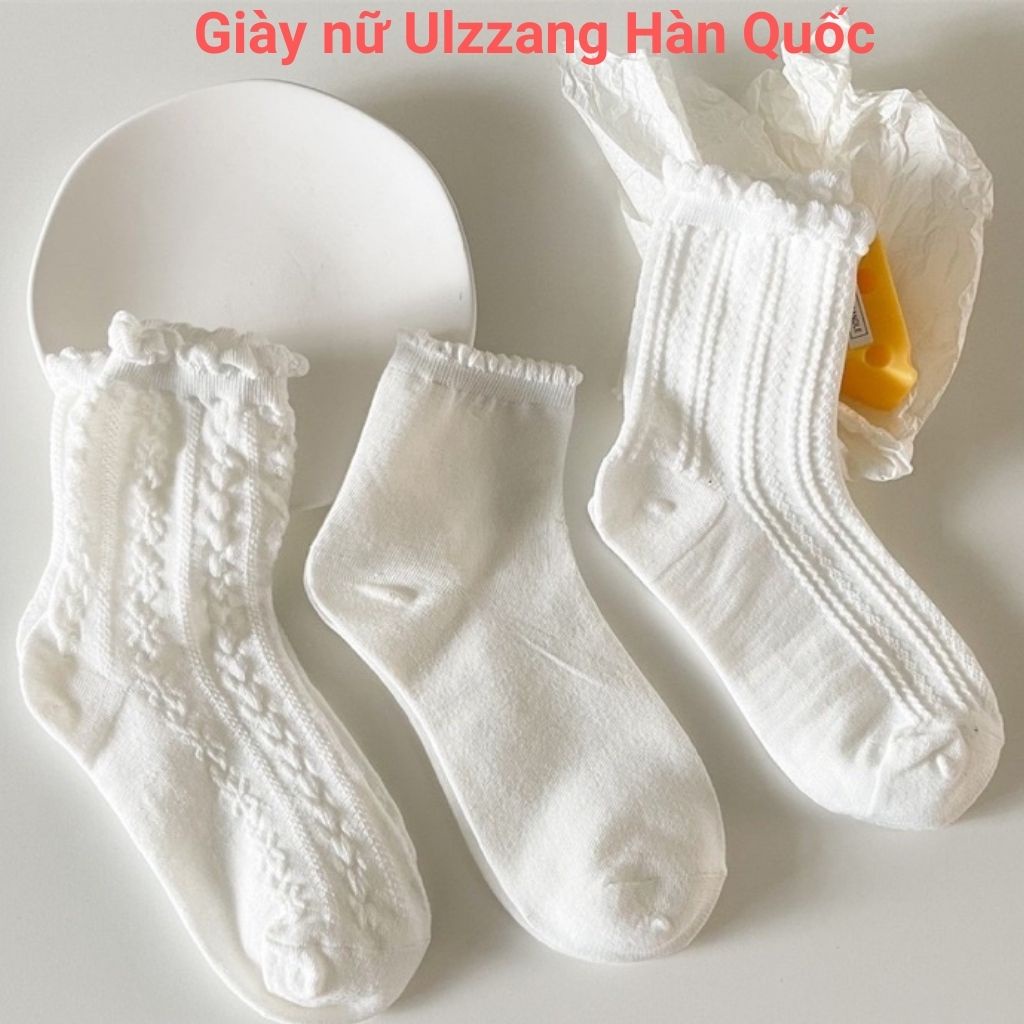 Tất nữ trắng phong cách vintage nhẹ nhàng HÀNG CHẤT ĐẸP