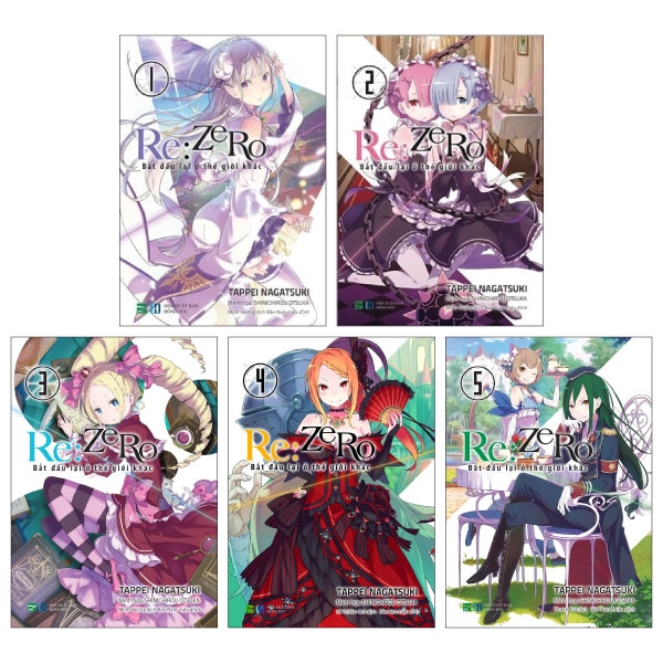 Fahasa - combo sách hay re:zero - bắt đầu lại ở thế giới khác: tập 1 đến tập 5