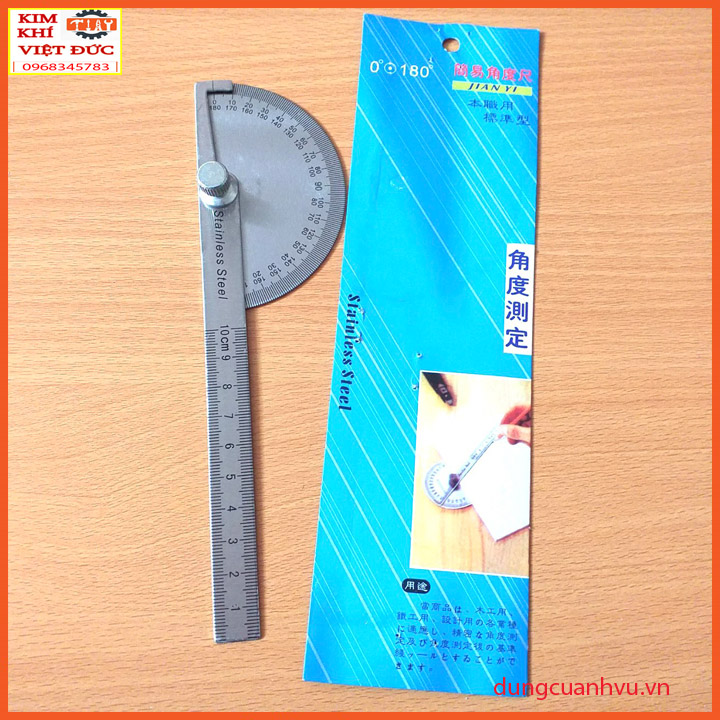Thước đo góc độ 0 - 180 độ có thể điều chỉnh -10cm