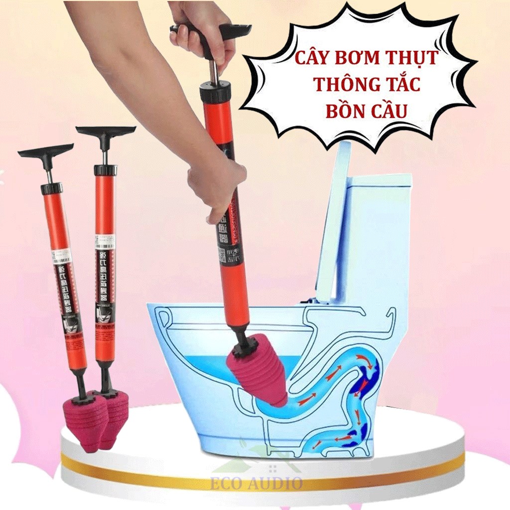 Dụng cụ thông tắc bồn cầu thông tắc cống thoát nước sàn trong gia đình bằng khí nén áp lực cao tiện dụng, Cây thông bồn cầu, Súng thông tắc bồn cầu