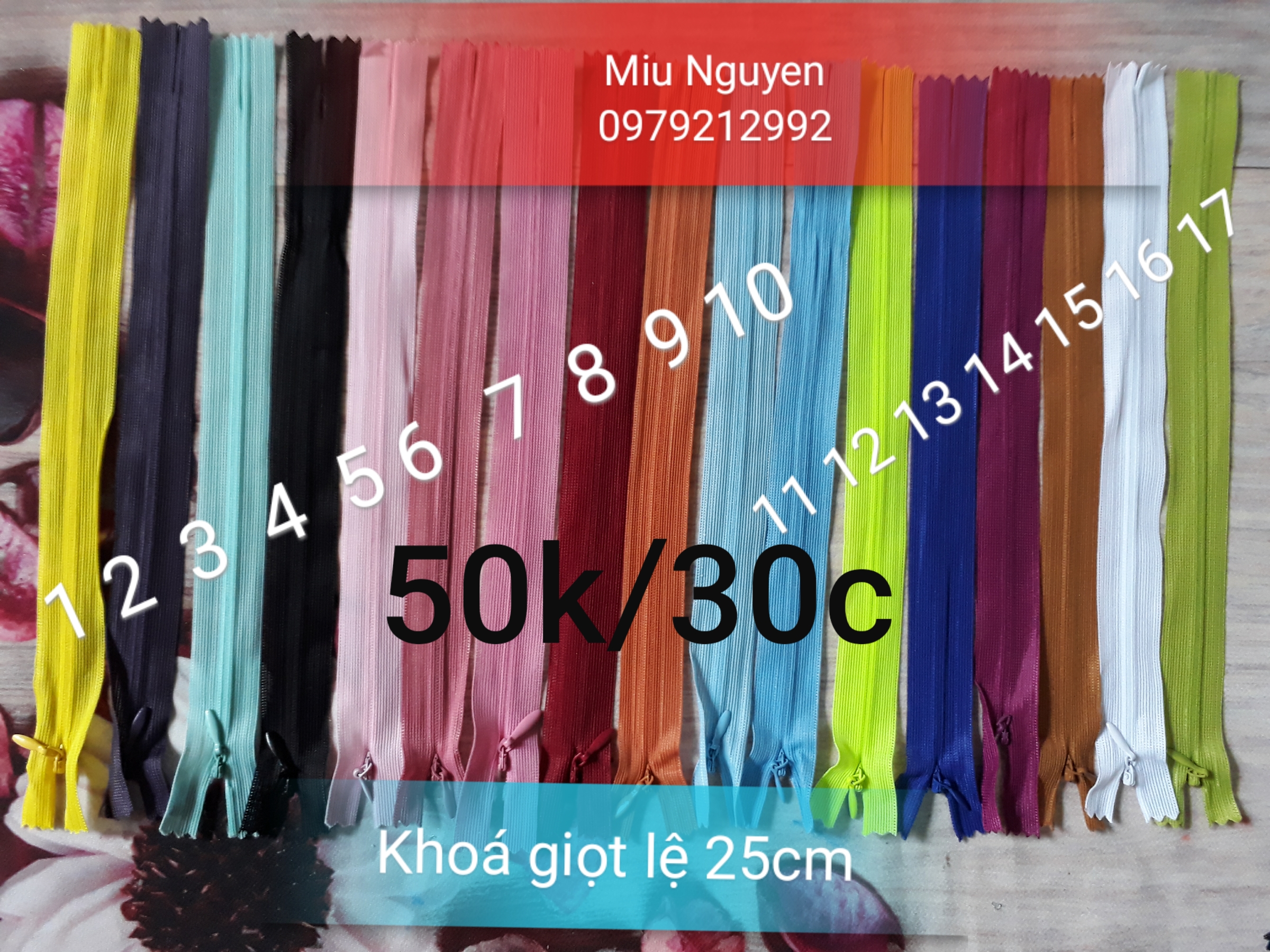 Sét 5 khóa giọt lệ 25cm