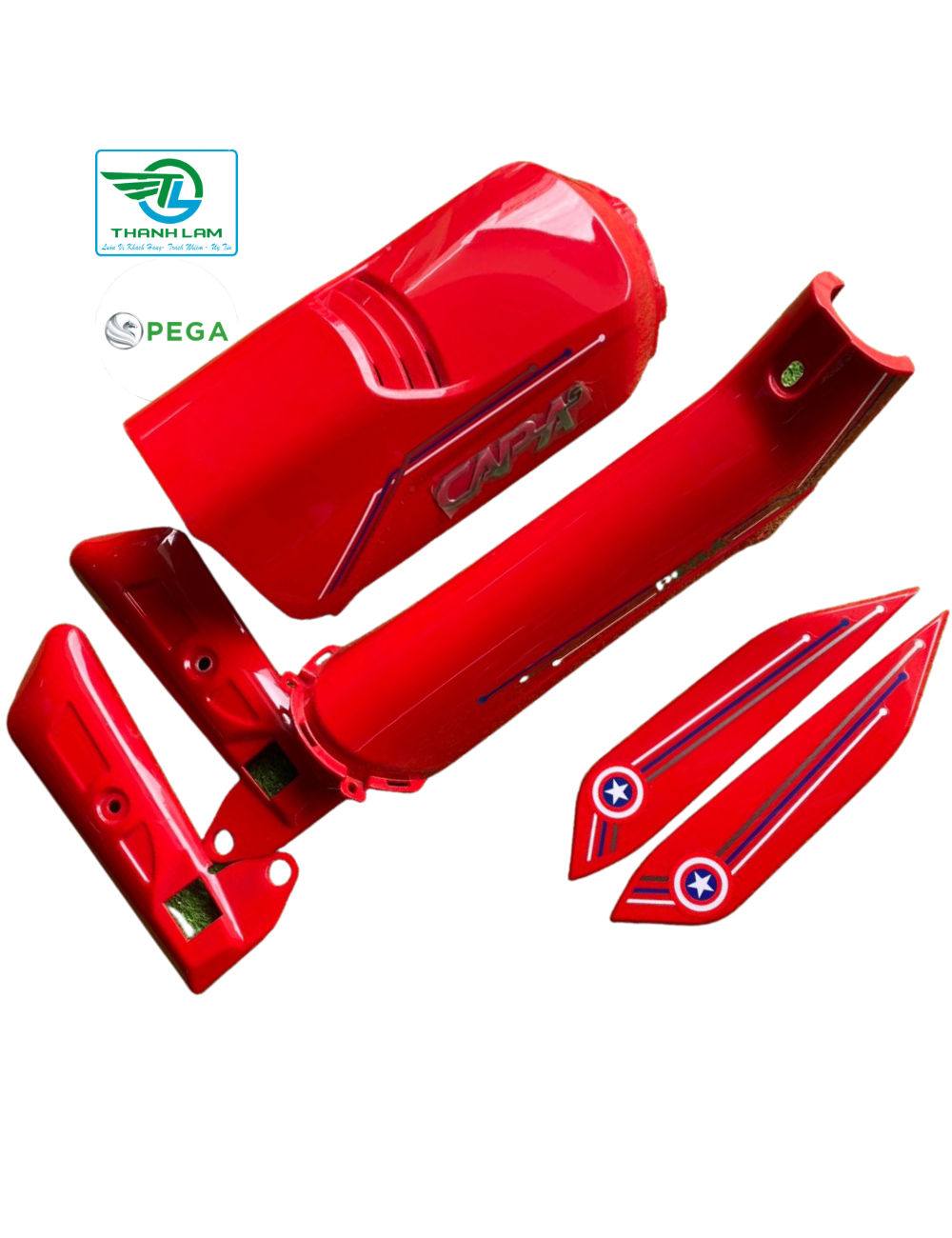 Bộ nhựa ốp 4 vị trí Cap A Pega xe đạp điện - Chính hãng