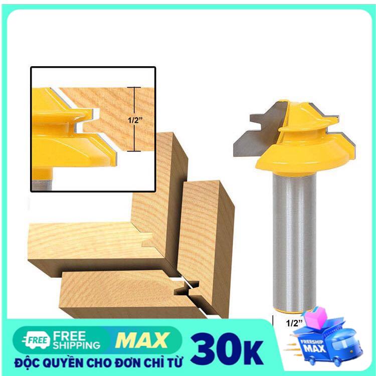 Mũi phay gỗ ghép góc- ghép hộp cốt 12,7mm
