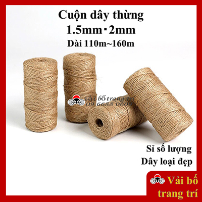 Dây thừng 1mm, 1.5mm, 2mm, 3mm, cuộn dài 50m~200m, cuộn dây thừng, dây thừng trang trí, làm decor, handmade, gói quà