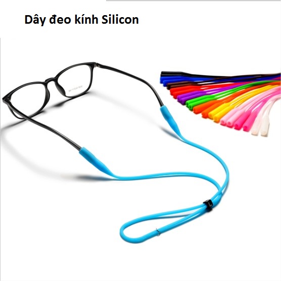 Dây đeo kính Silicon siêu bền siêu dai Nam nữ màu Đen