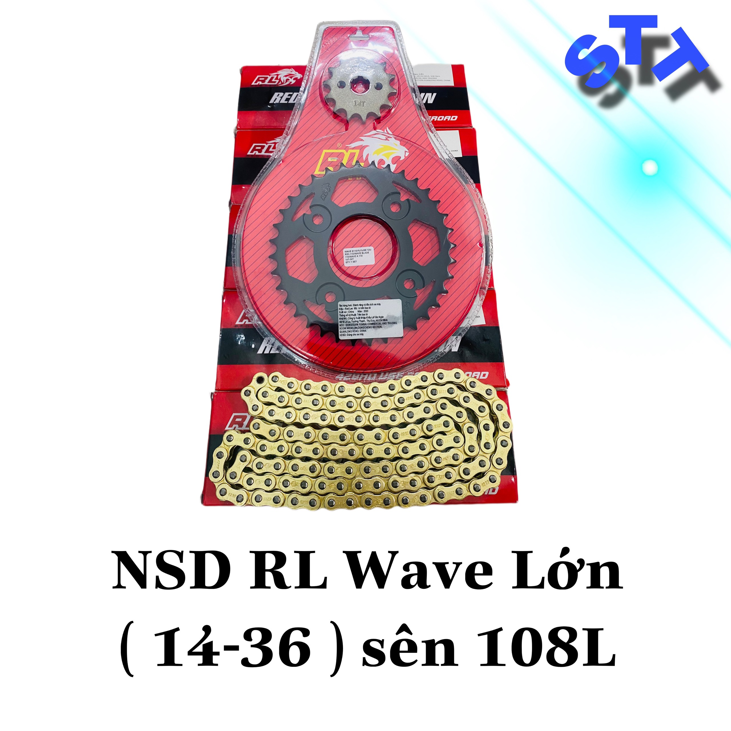  Nhông Sên Dĩa Redleo Wave 110   S110   Wave Blade 110   Future 125   RSX   14 - 36   Sên 10ly  108 mắc  100% Tán đúc 