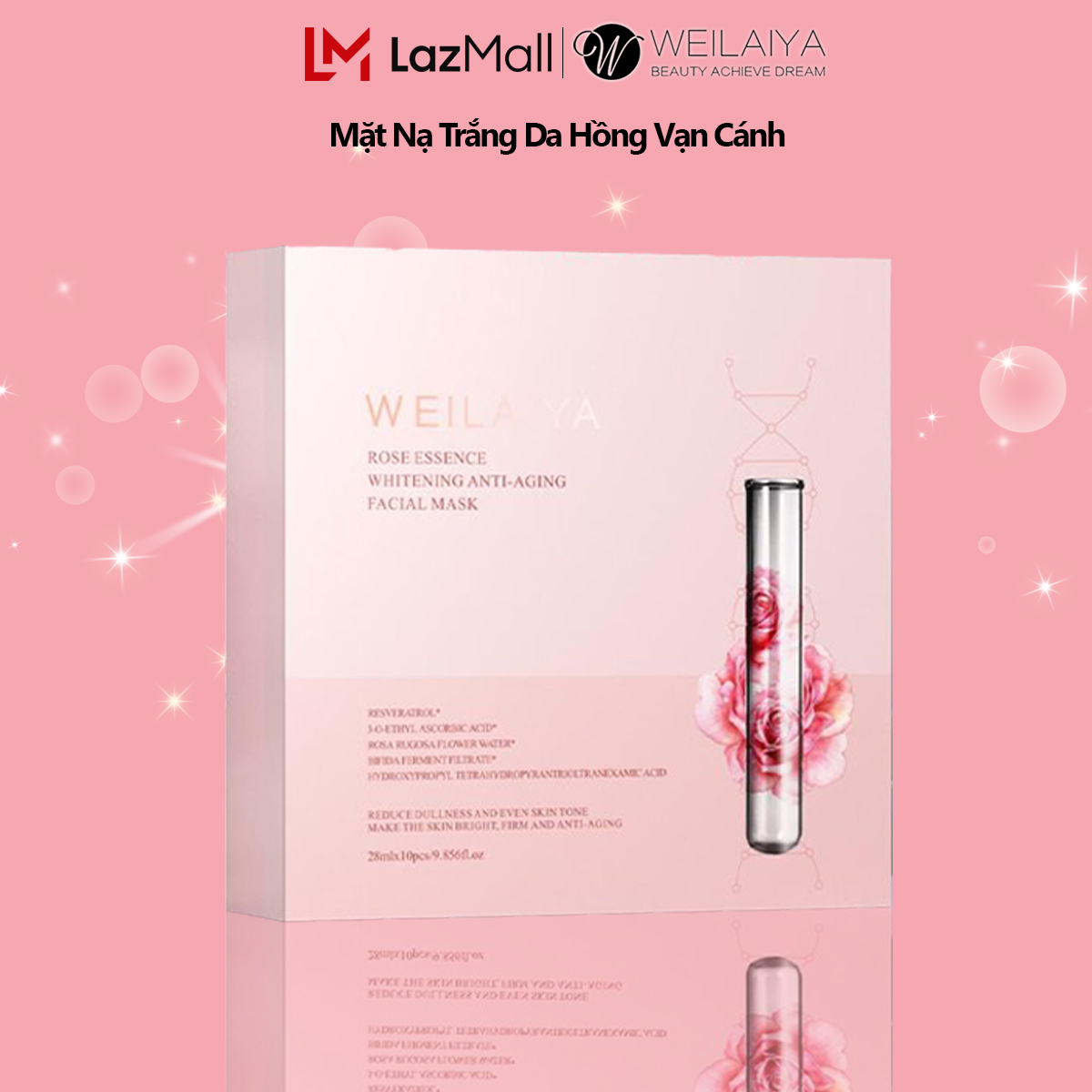 Mặt nạ trắng da hồng vạn cánh weilaiya hộp 10 miếng