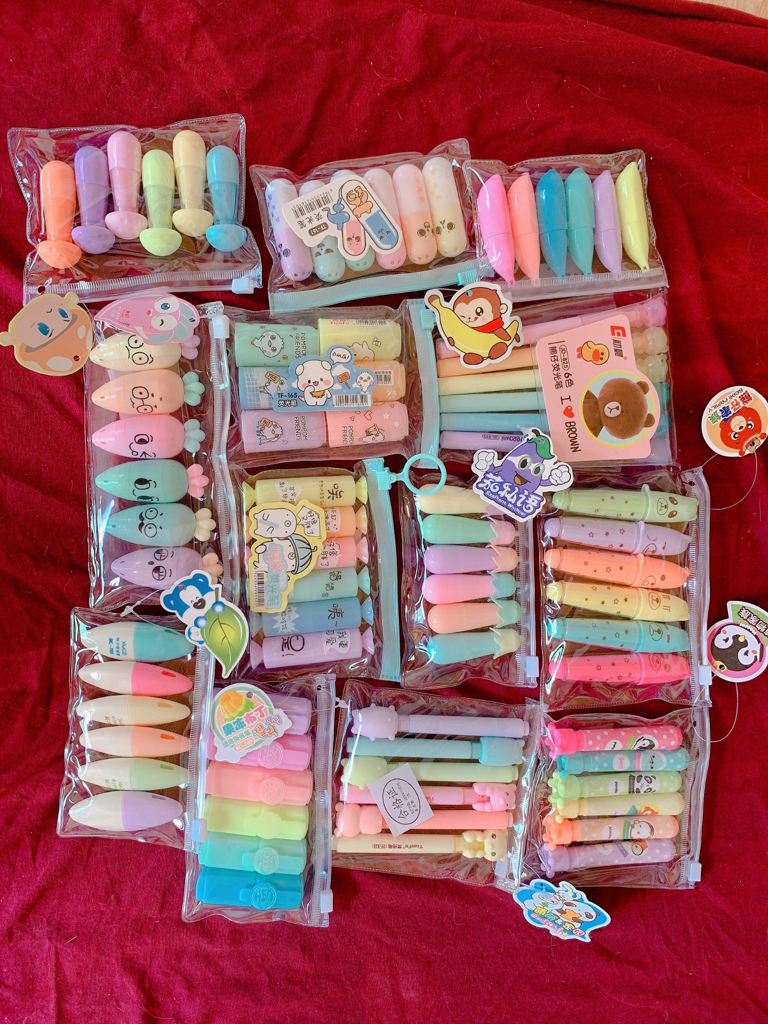 Set 6 bút dạ quang siêu cute