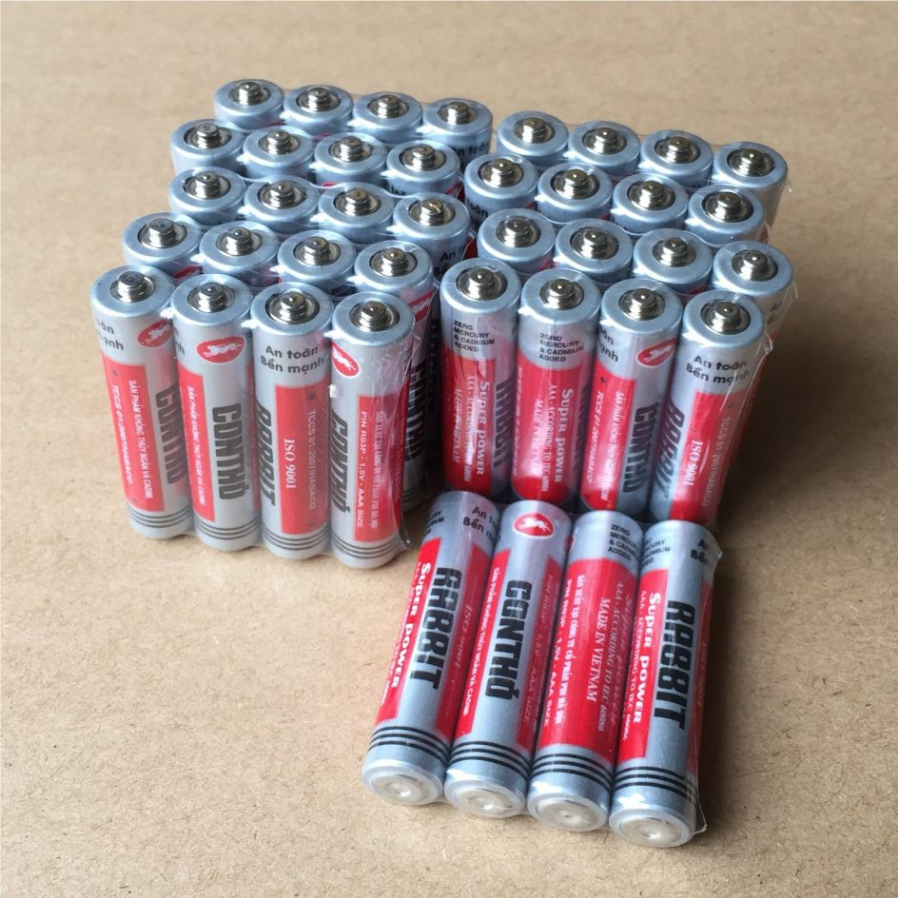 [Hộp 40 viên] Pin AA (2A) con thỏ 1,5v, Pin tiểu sử dụng cho đồng hồ treo tường, đồ chơi trẻ em, micro hát karaoke, máy tính bỏ túi