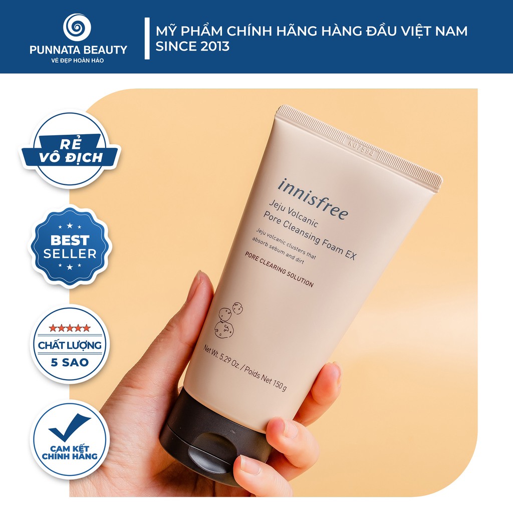 Sữa rửa mặt Innisfree Jeju tro núi lửa Jeju volcanic pore cleansing foam
