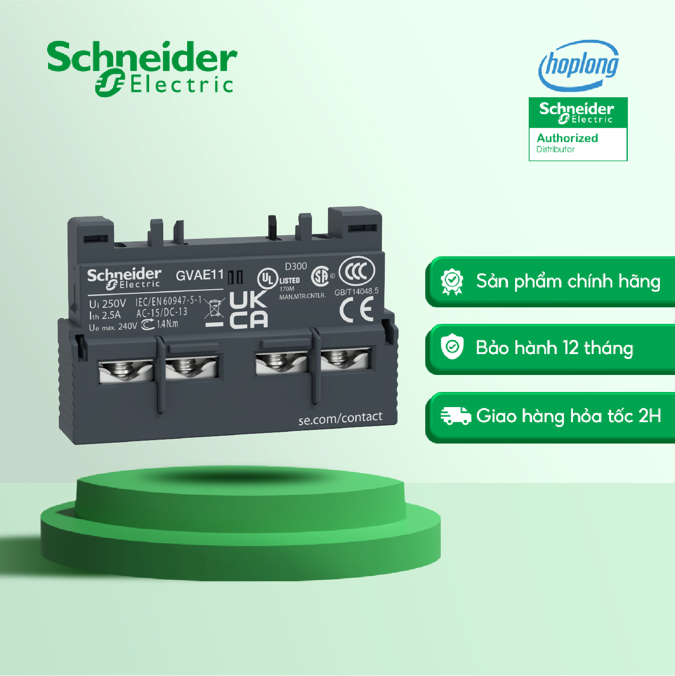 Tiếp điểm phụ Schneider GVAE11 Tesys 1NO + 1NC