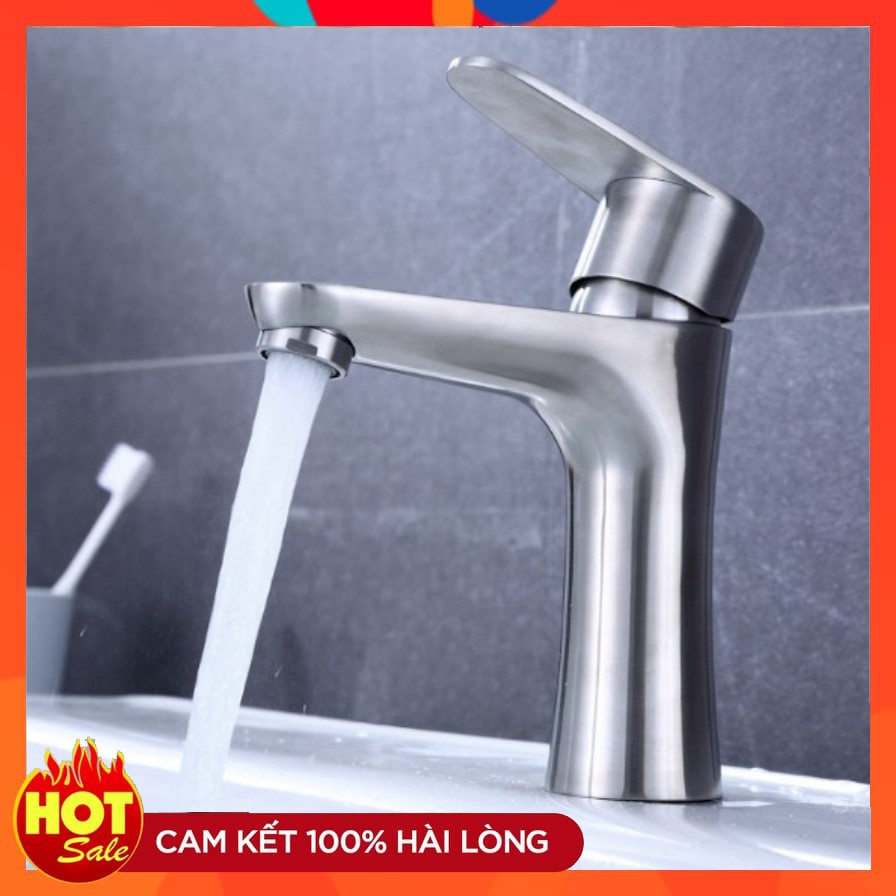 Vòi rửa mặt | Vòi chậu lavabo nóng lạnh inox 304 SNL30 tặng đôi dây cấp inox