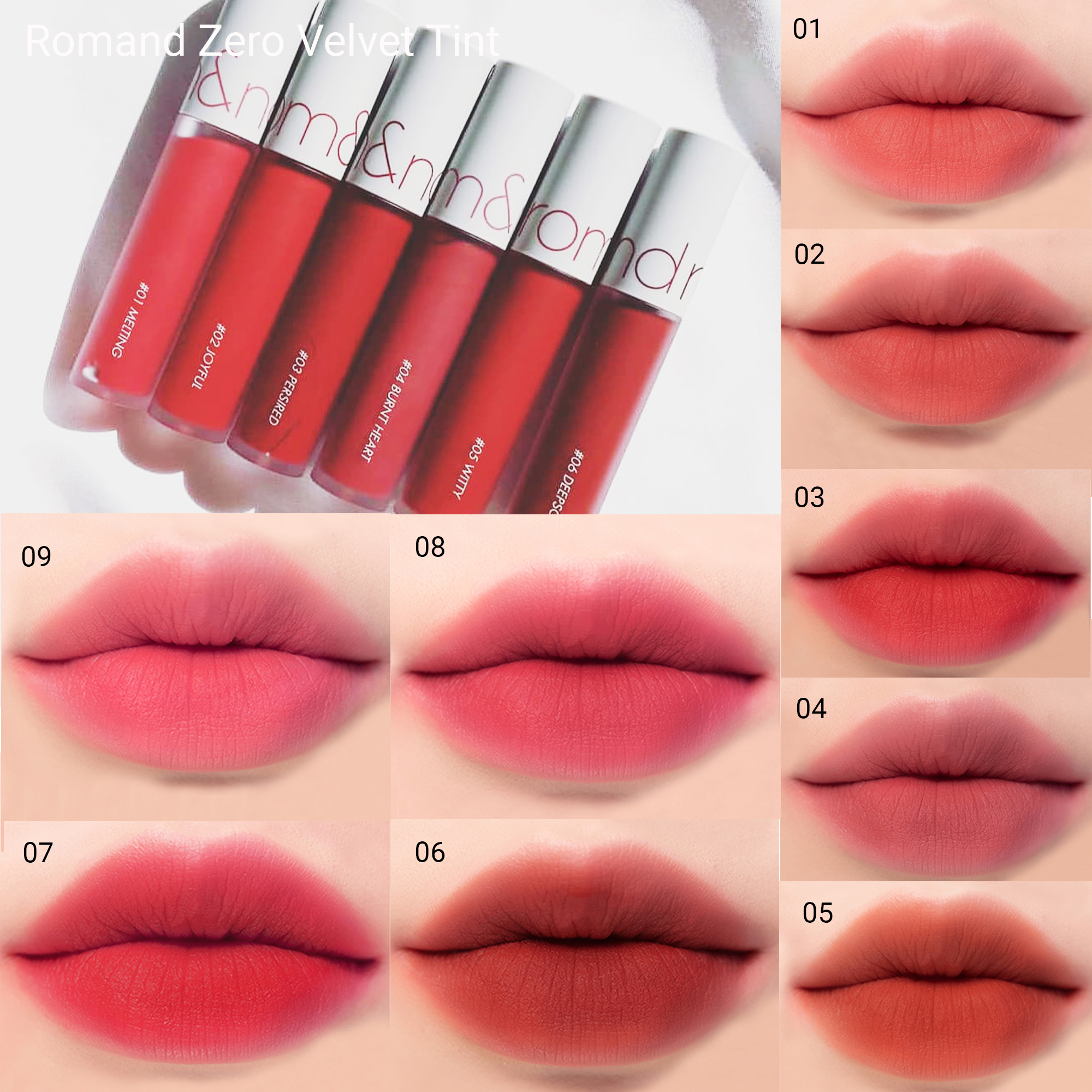 Son kem lì cho đôi môi nhẹ như không romand zero velvet tint