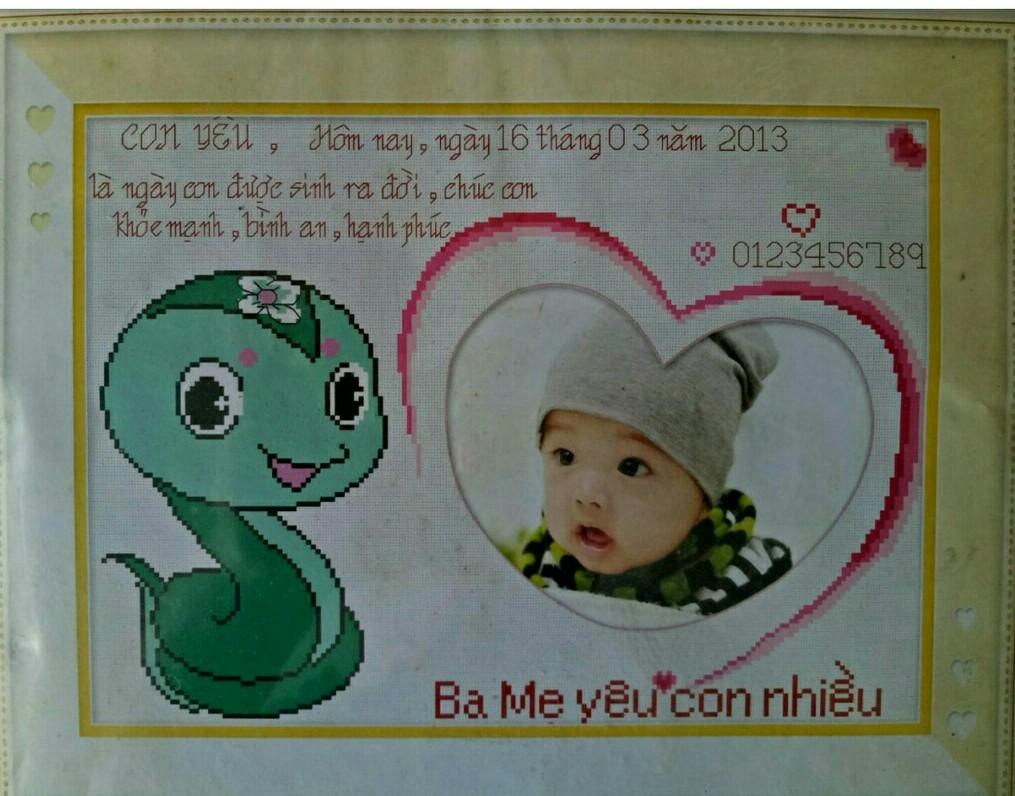 Tranh thêu ghép hình con rắn