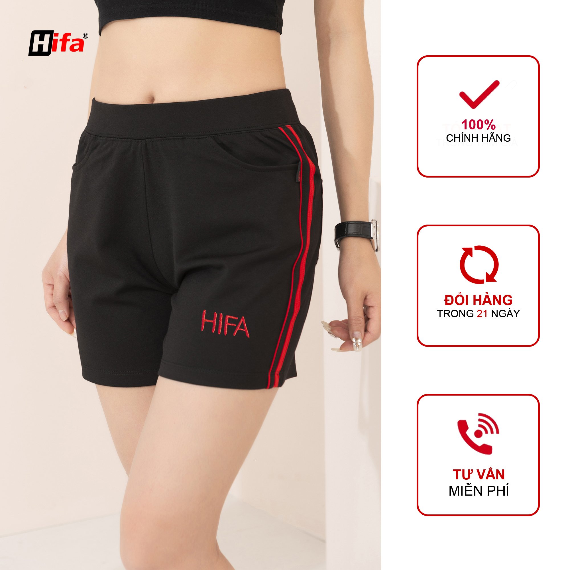 Quần Đùi Nữ Thể Thao, Quần Short Nữ Tập Gym 3 Sọc Năng Động Q602 HIFA