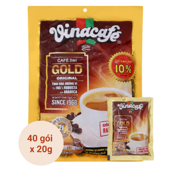 Cà phê sữa VinaCafé Gold Original 800gtiết kiệm 10% có quà tặng kèm