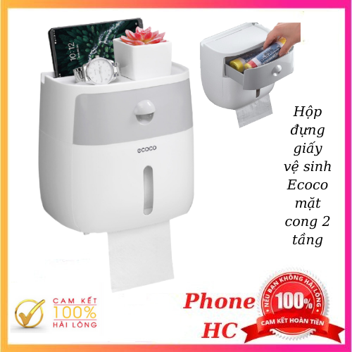 Hộp Đựng Giấy Vệ Sinh Ecoco mặt cong 2 tầng