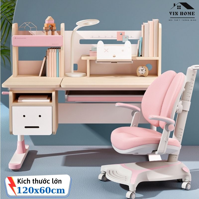 Bàn Học Sinh Thông Minh, Bàn Học Sinh Cho Bé, Bàn Học Sinh Nâng Hạ Bằng Tay Quay Hàng Nhập Khẩu - Nội Thất Vin Home