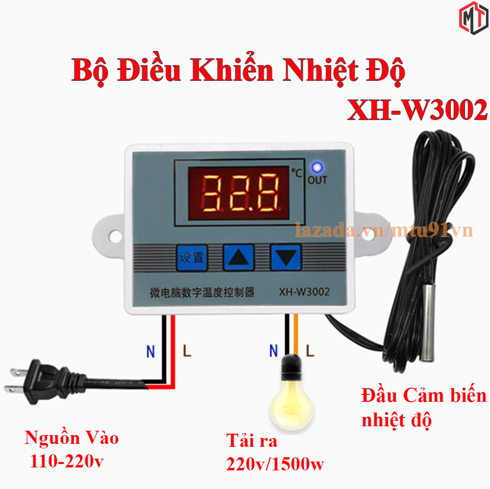 Bộ Cảm Biến - Điều Khiển Nhiệt Độ XH-W3002  AC 220V - 1500W