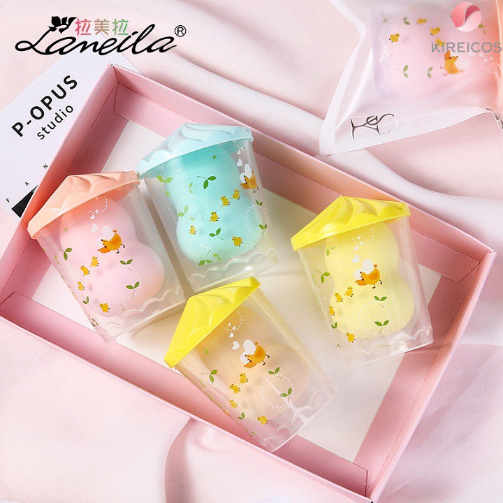 Mút tán kem nền hồ lô lameila T012 có hộp đựng - kireicos