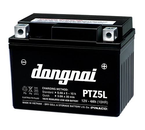 [HCM]Bình Ắc Quy Khô ĐỒNG NAI PTZ5L (12V-4AH) ẮC QUY GẮN MÁY VRLA Bình ắc quy xe máy acquy xe máy bình ac quy bình acquy acquy 12v bình ắc quy khô xe máy BÌNH PTZ5L (12V-4AH) PTZ5L dành cho xe tay ga dòng xe số xe gắn máy