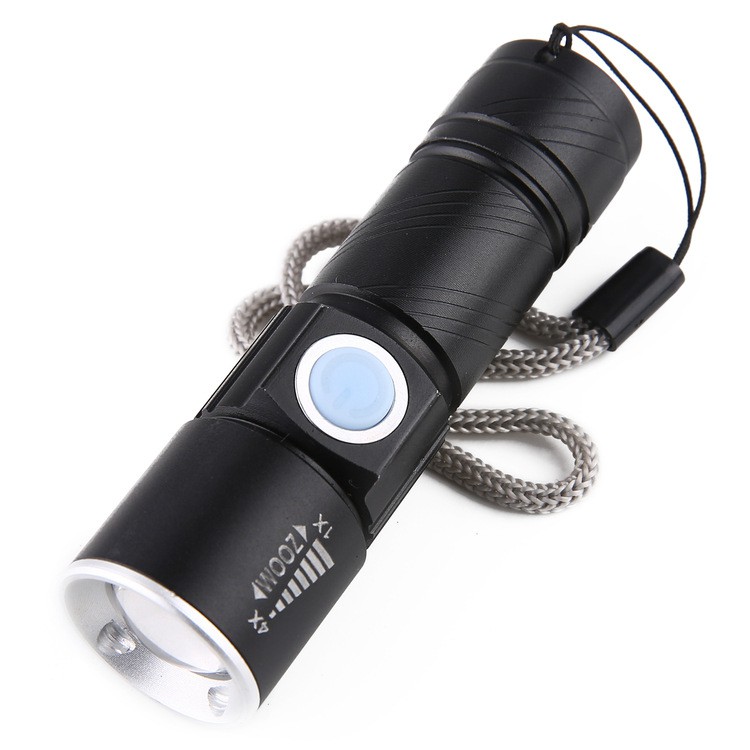 Đèn pin mini zoom siêu sáng CREE, Chiếu sáng liên tự 3h, chiếu xa 200m