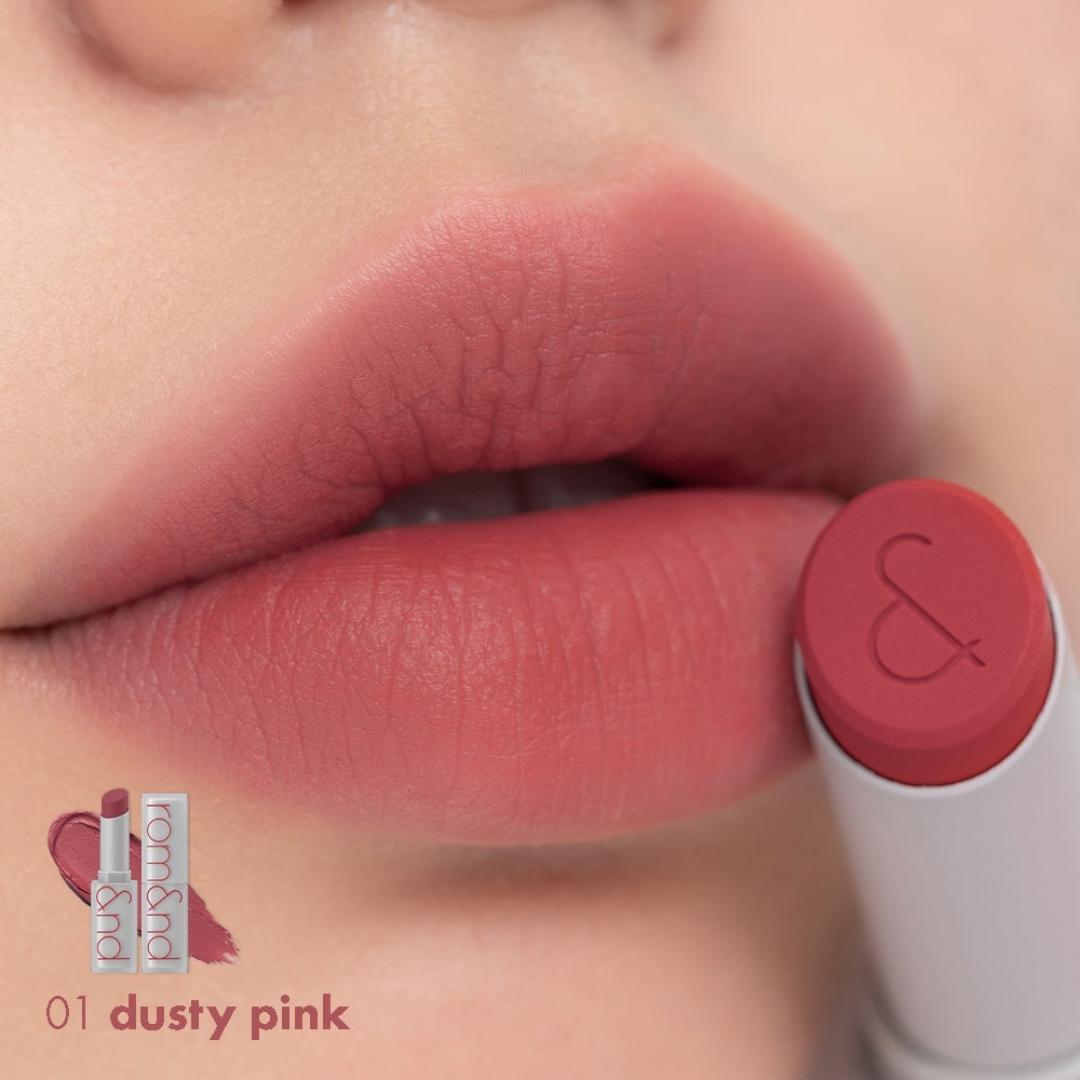 Son Thỏi Romand New Zero Matte Lipstick No.1 - Dusty Pink - Hồng Lạnh (3g) Hàn Quốc Chính Hãng