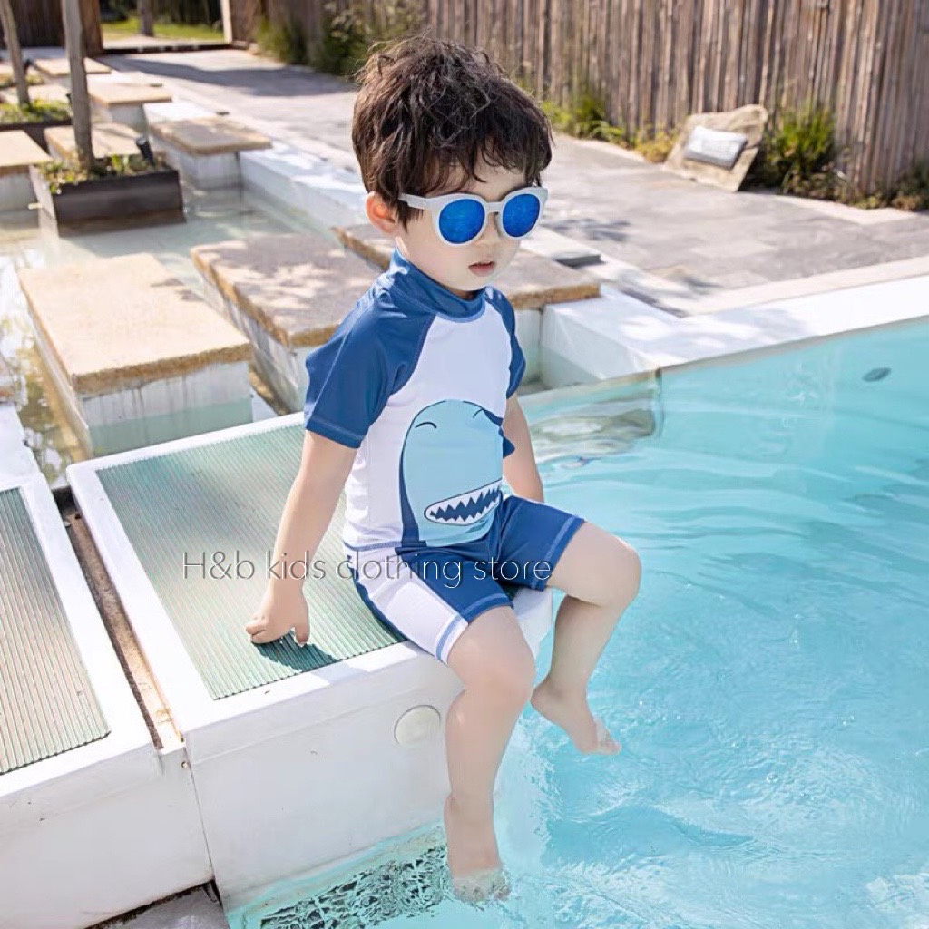 Đồ bơi cho bé hình cá mập kèm nón siêu cưng cho bé